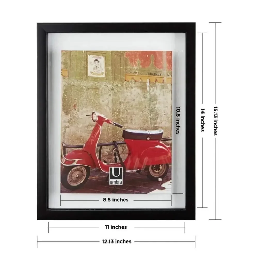 Umbra 13x16 Floating Frame Black Set of 3 11x14 Photo Diploma Frame. 3pcs New